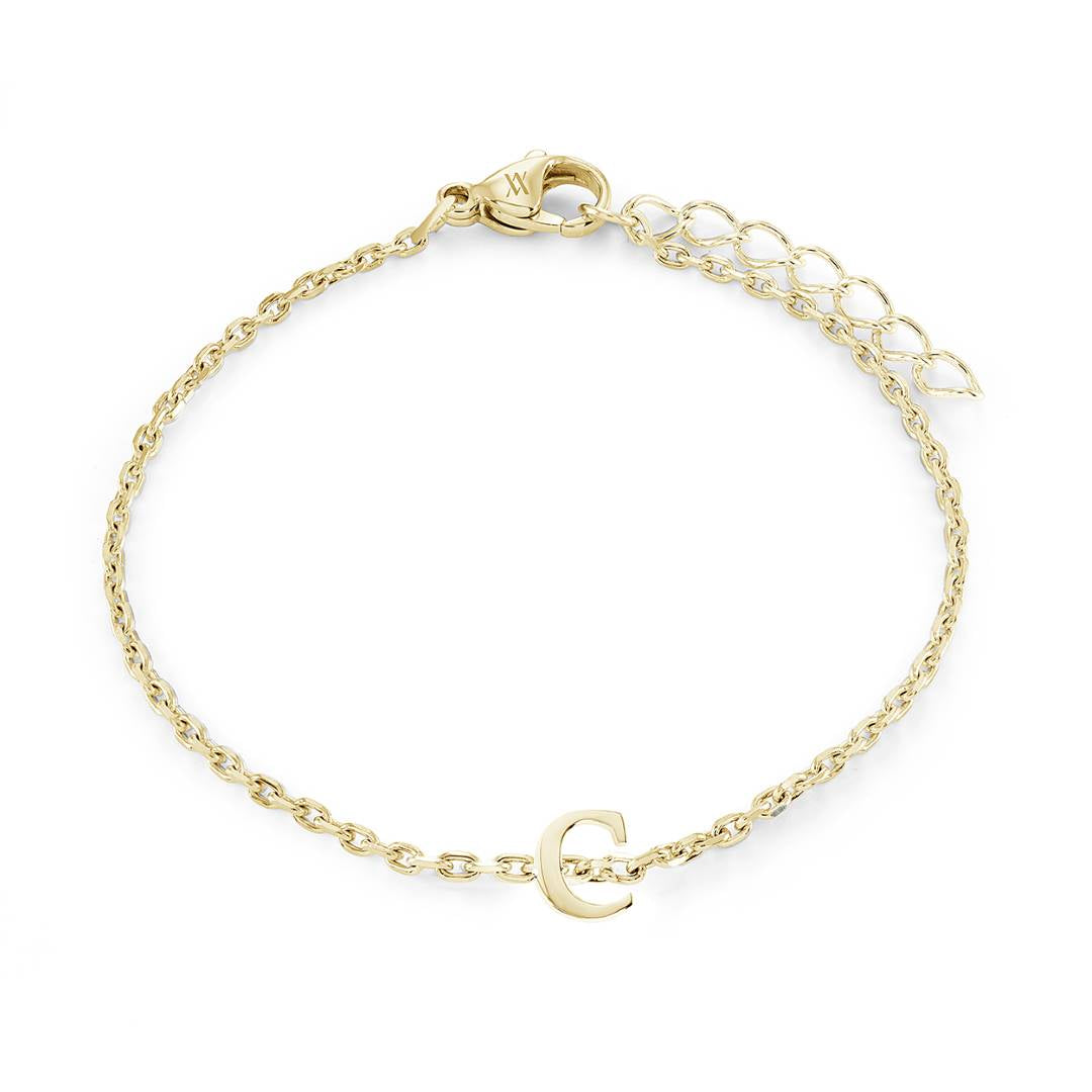 Block Initial Bracelet
