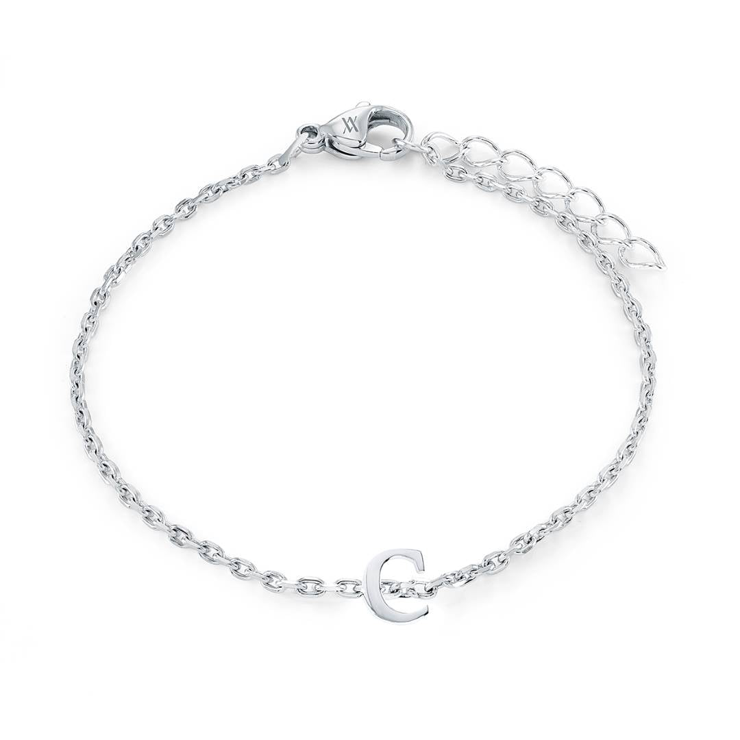 Block Initial Bracelet