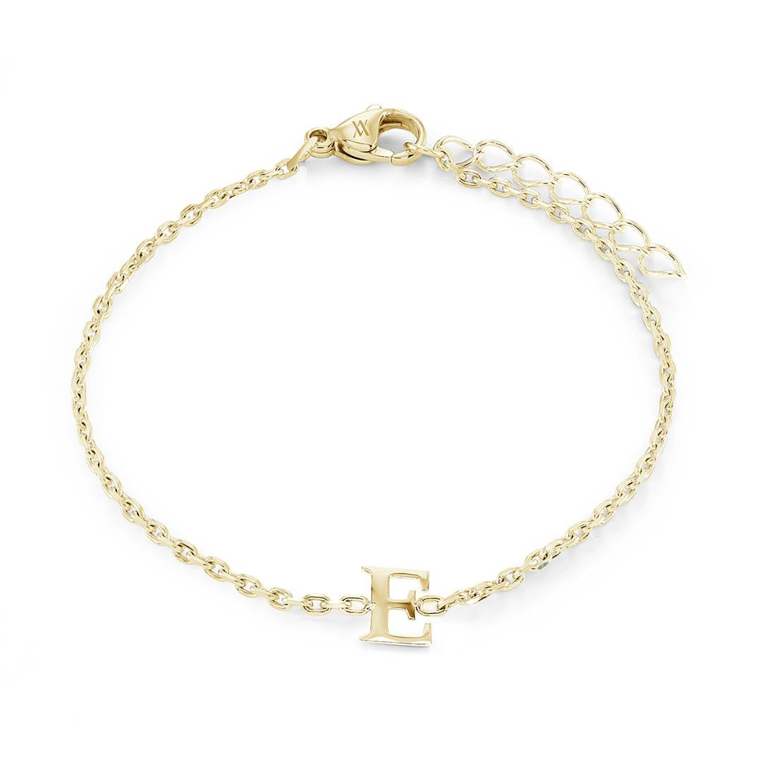 Block Initial Bracelet