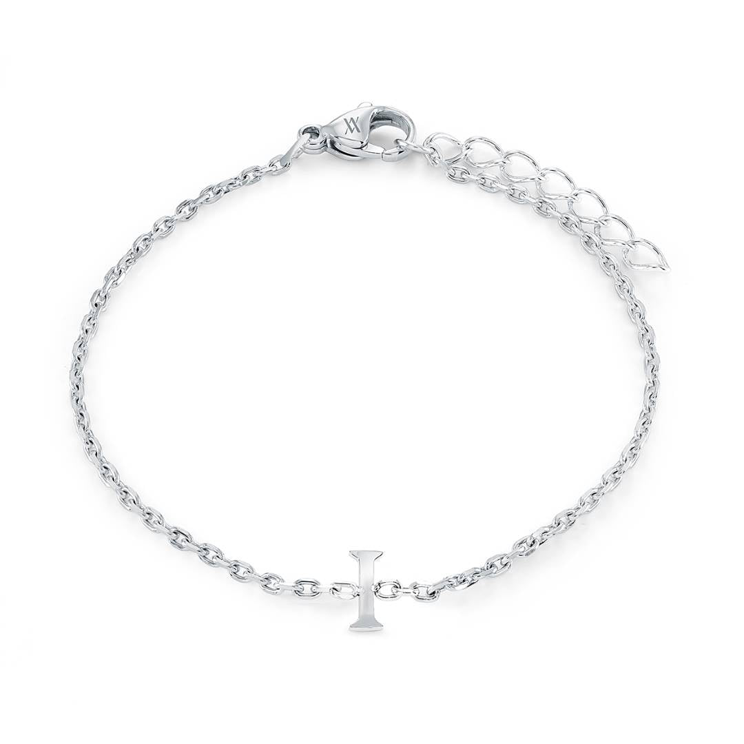 Block Initial Bracelet