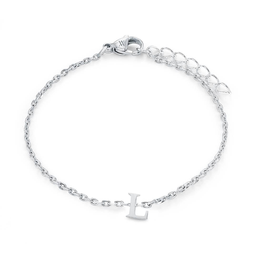 Block Initial Bracelet