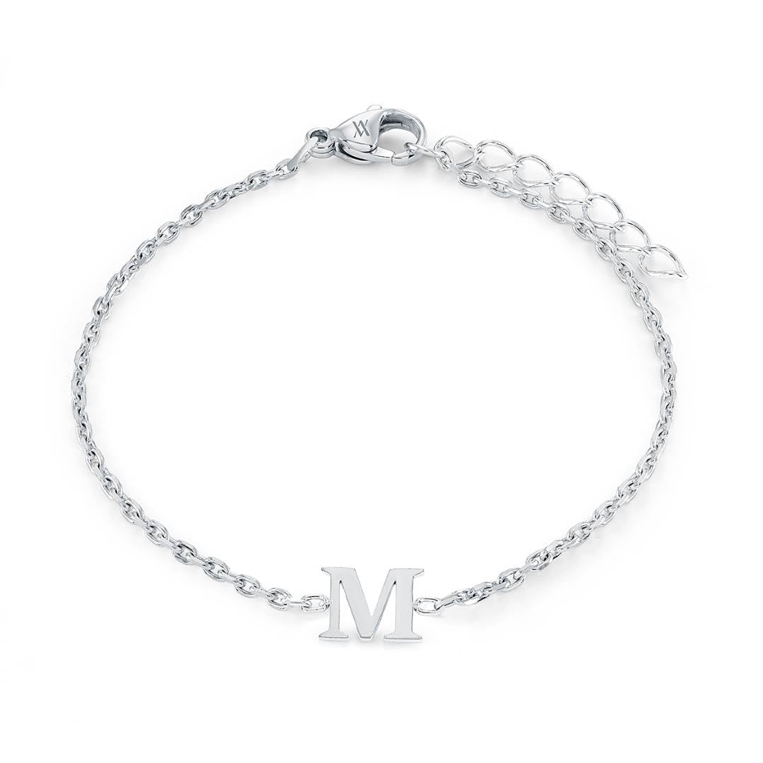 Block Initial Bracelet
