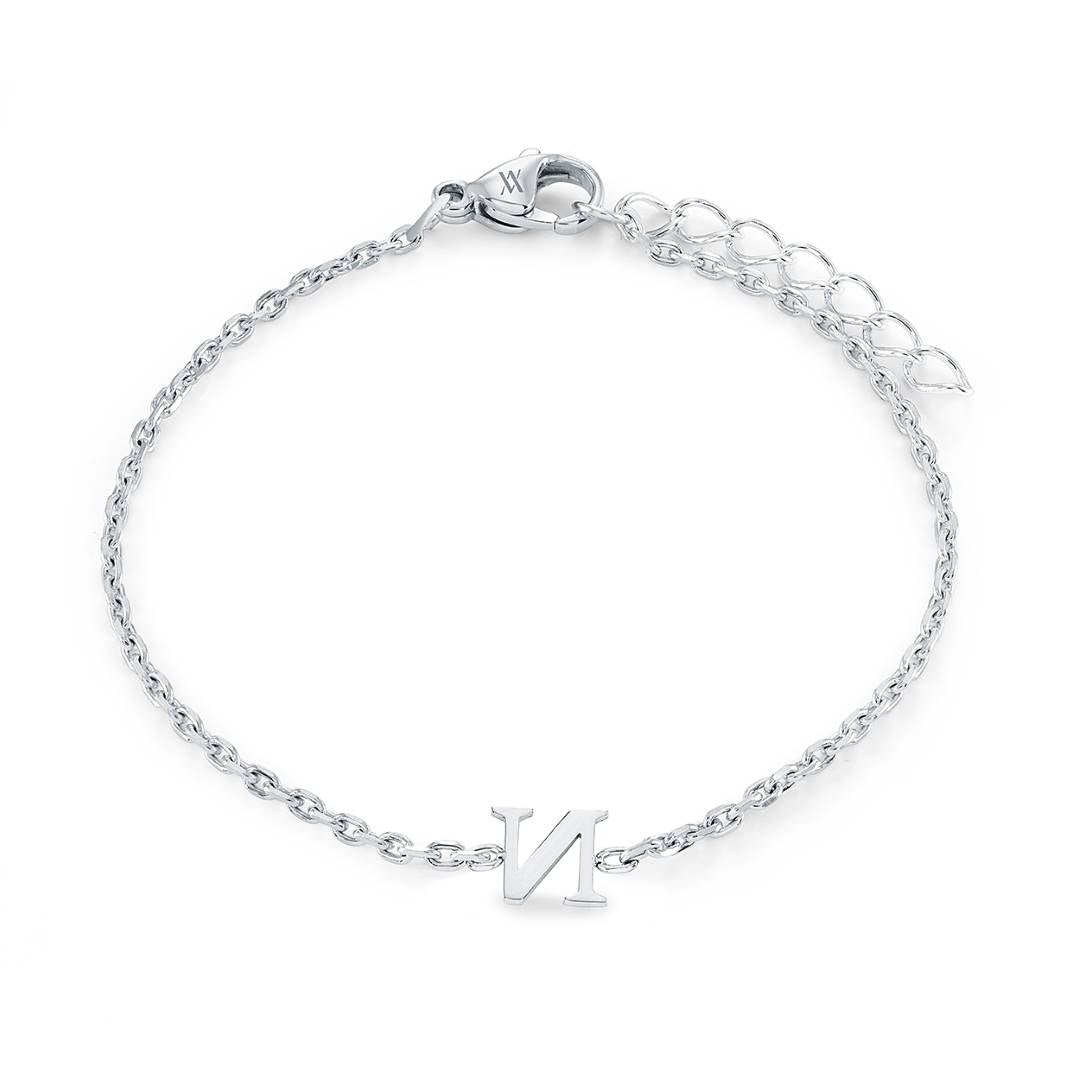 Block Initial Bracelet