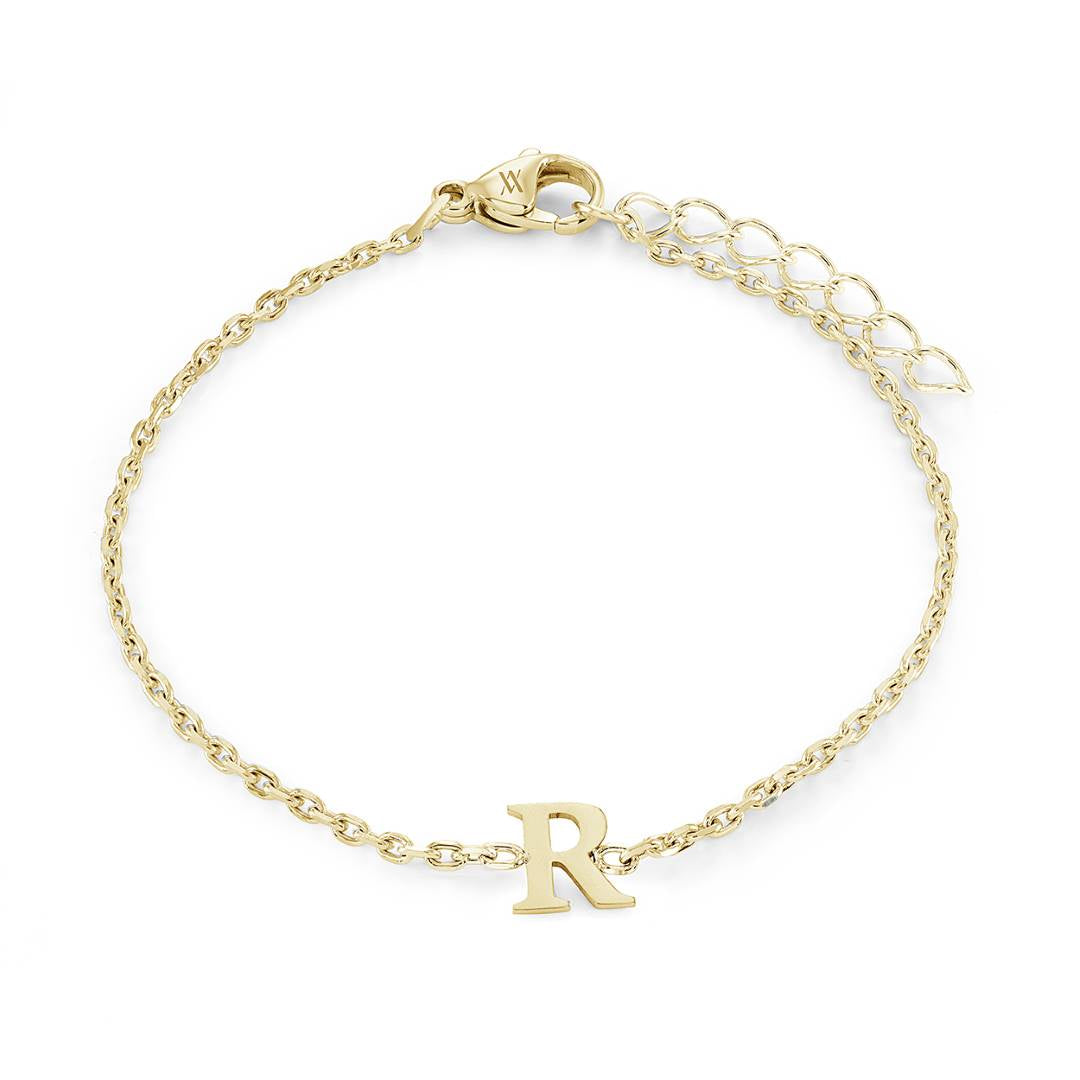 Block Initial Bracelet