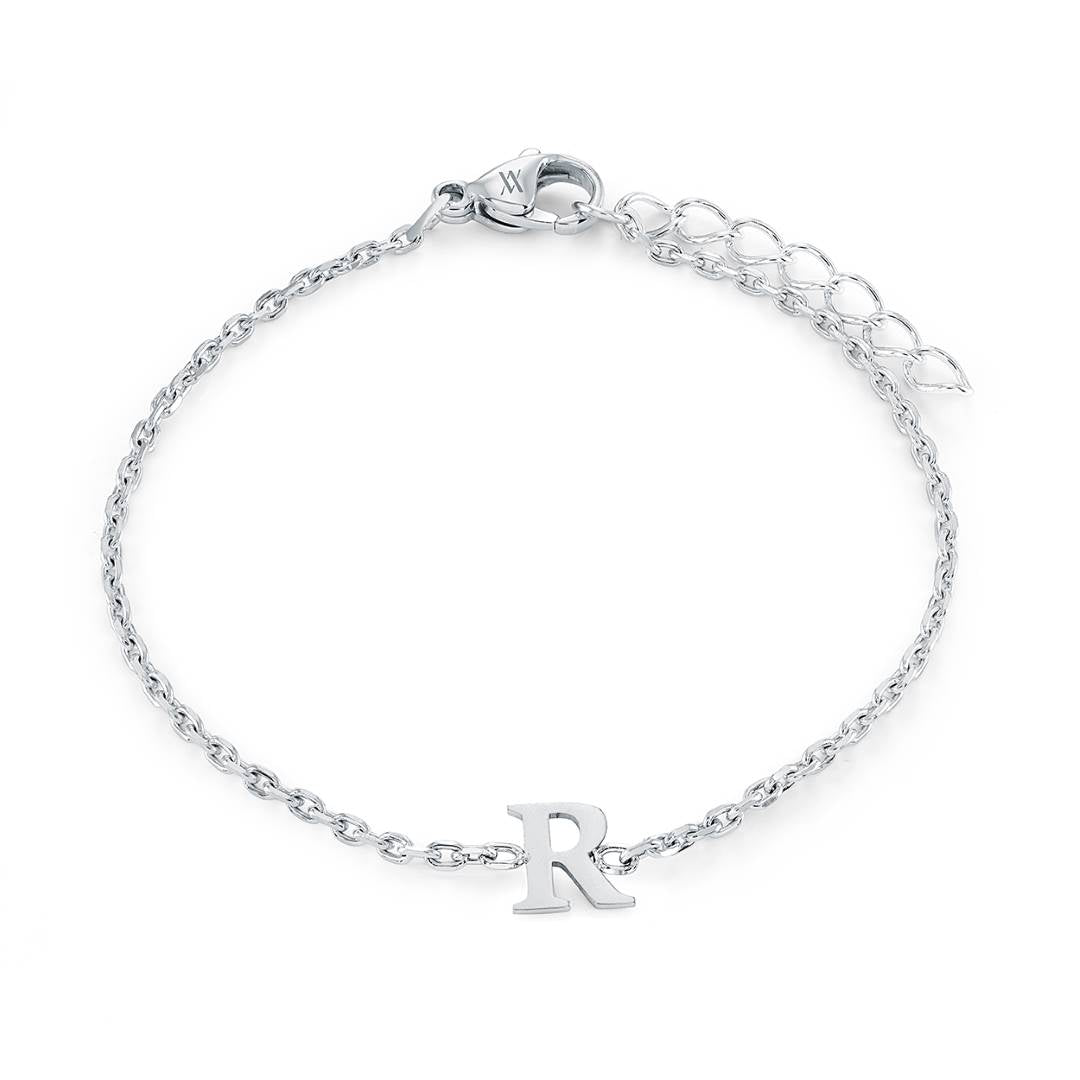 Block Initial Bracelet