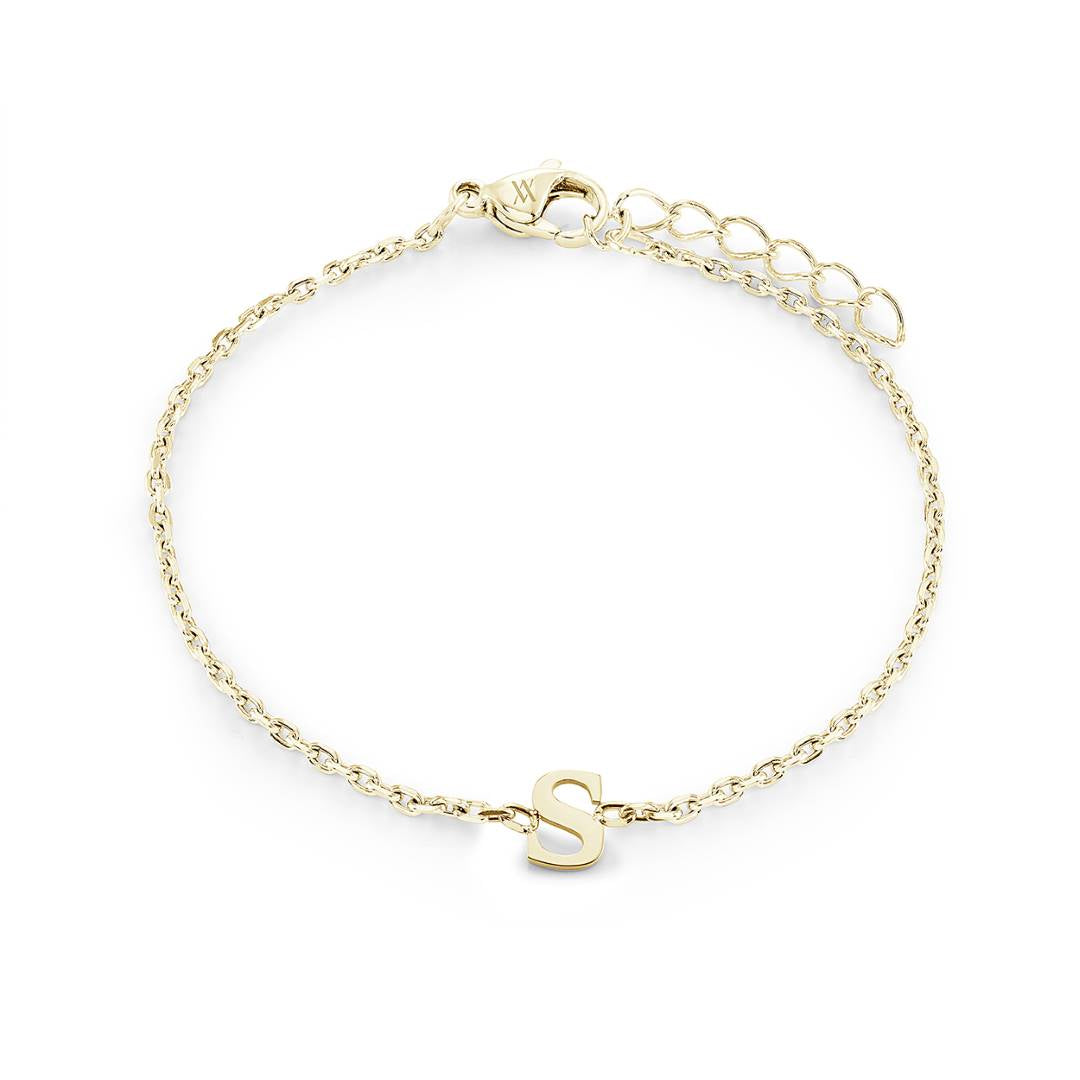 Block Initial Bracelet