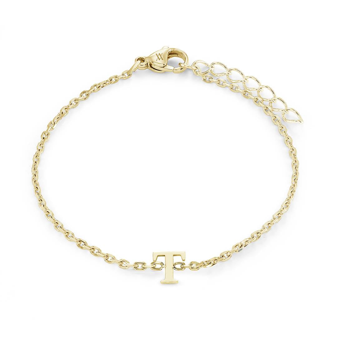Block Initial Bracelet