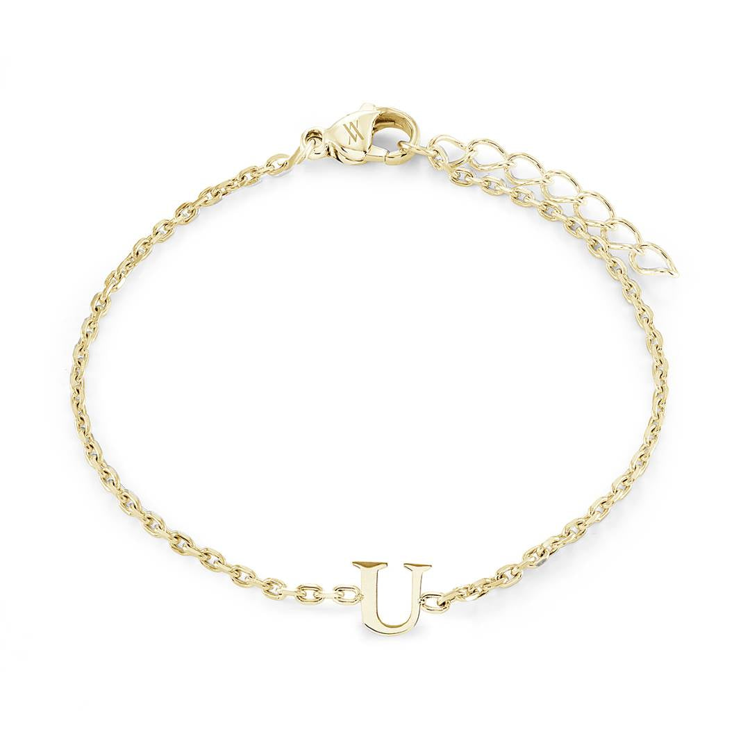 Block Initial Bracelet