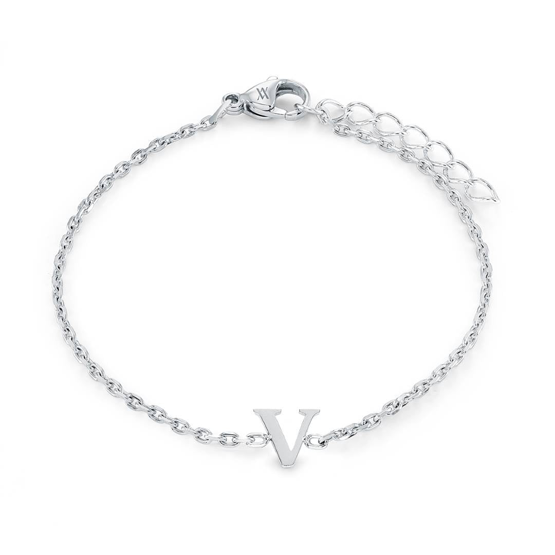 Block Initial Bracelet