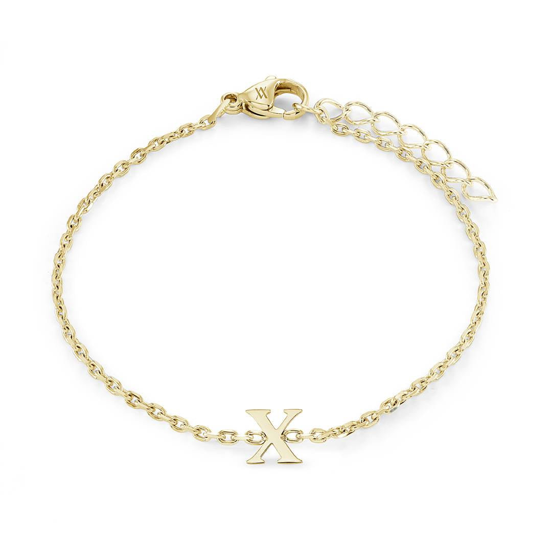 Block Initial Bracelet