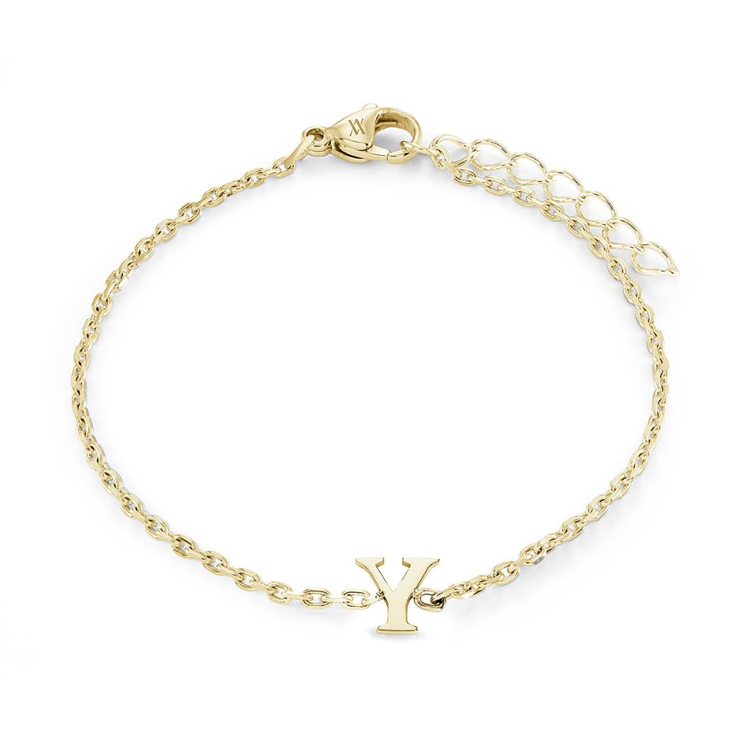 Block Initial Bracelet