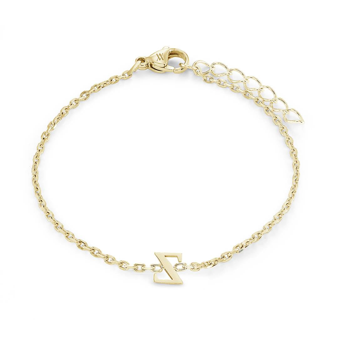 Block Initial Bracelet