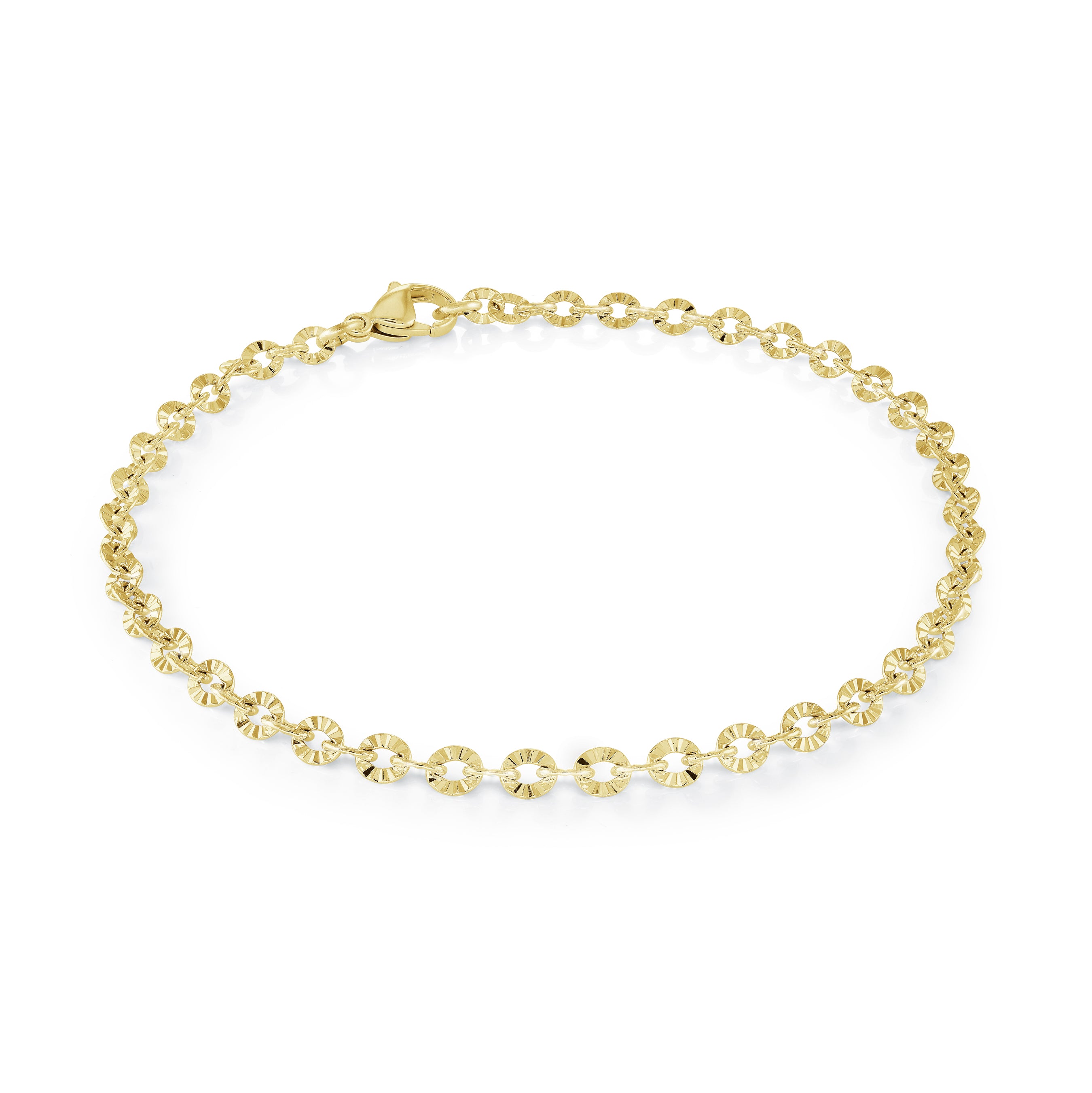 4mm Diamond Cut Sparkle Anklet