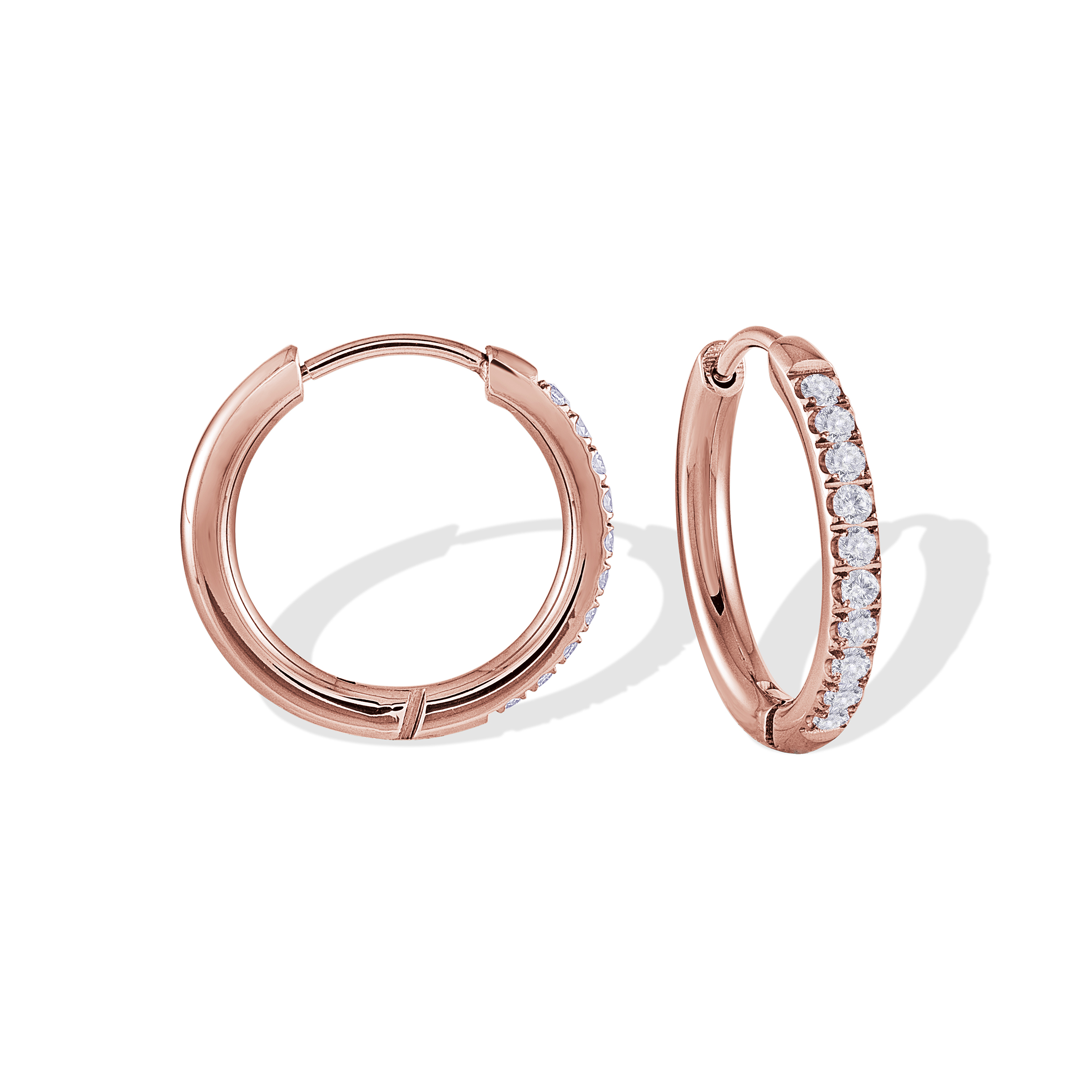 Boucles d'oreilles Huggie en zircone cubique de 22 mm
