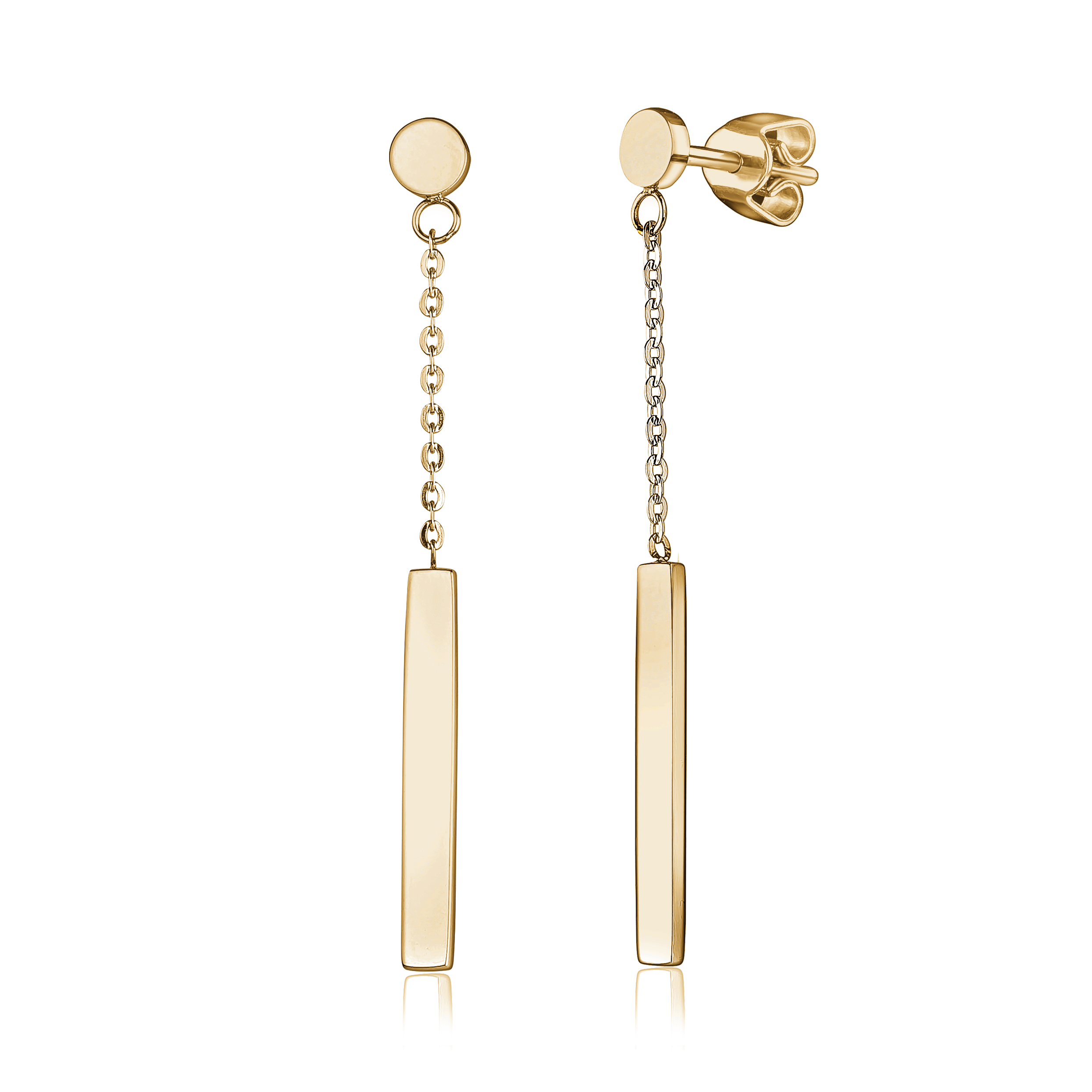 Boucles d'oreilles pendantes en forme de barre