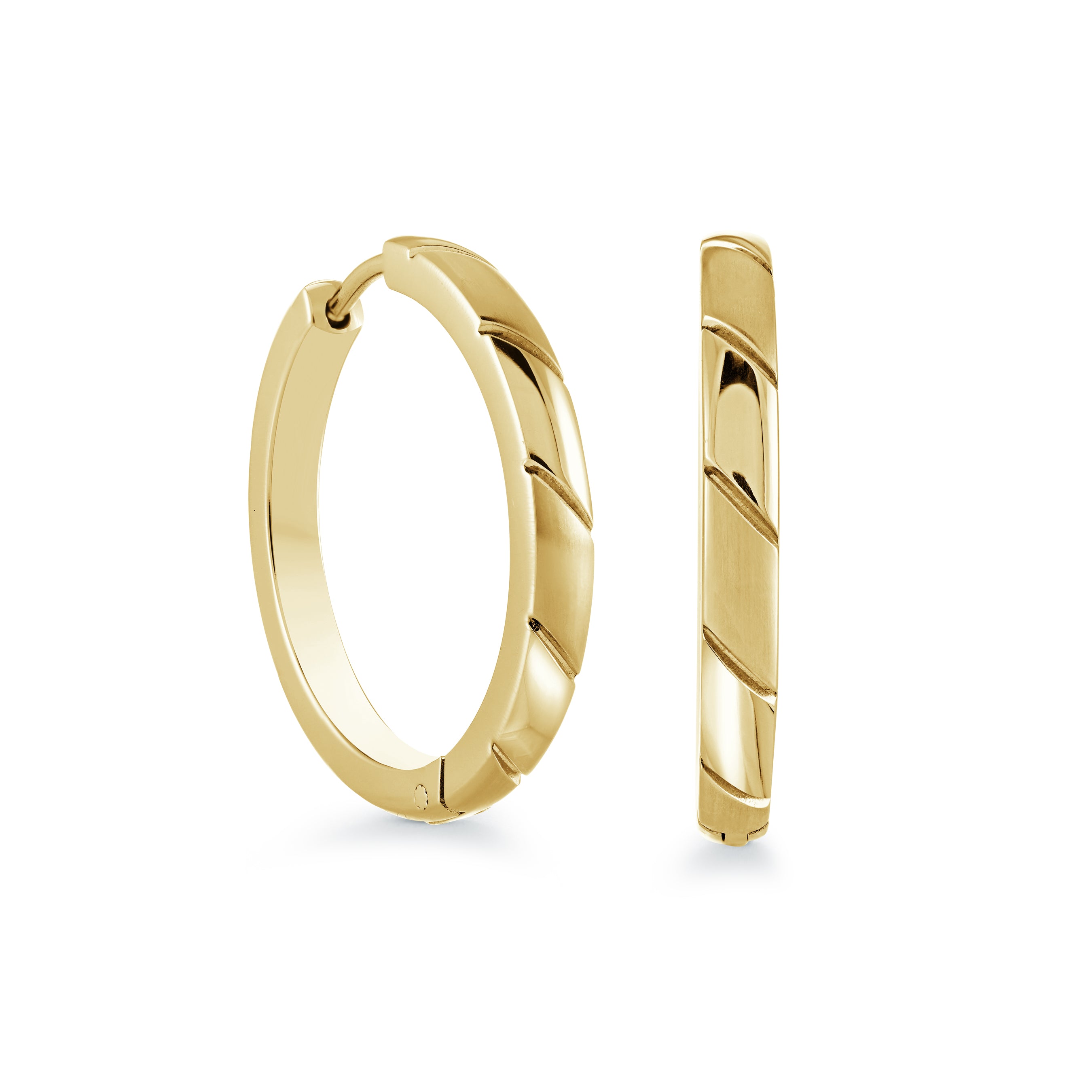 25mm Brushed Hoop Earrings