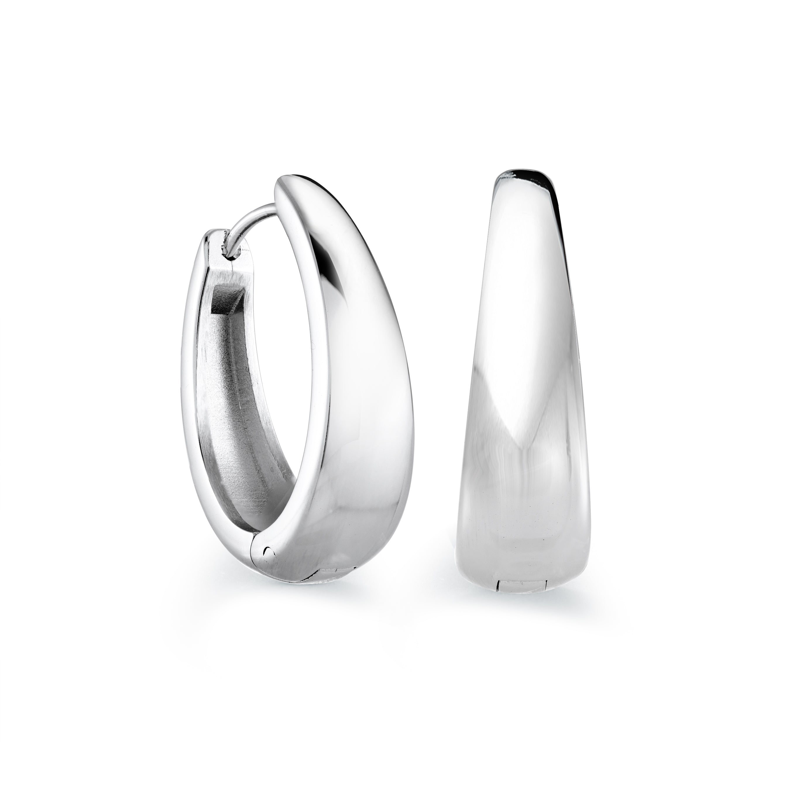 Boucles d'oreilles Huggie ovales graduées