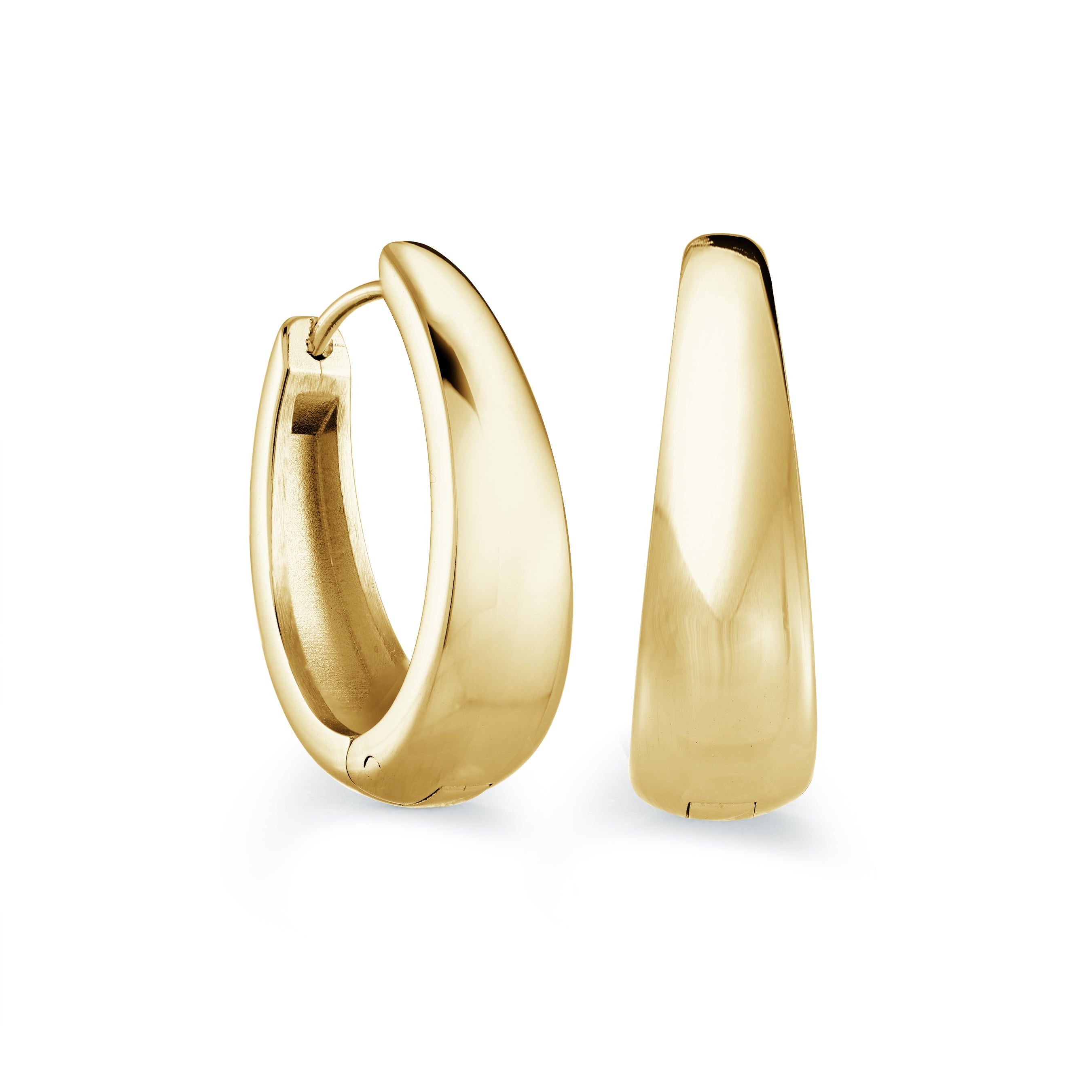Boucles d'oreilles Huggie ovales graduées