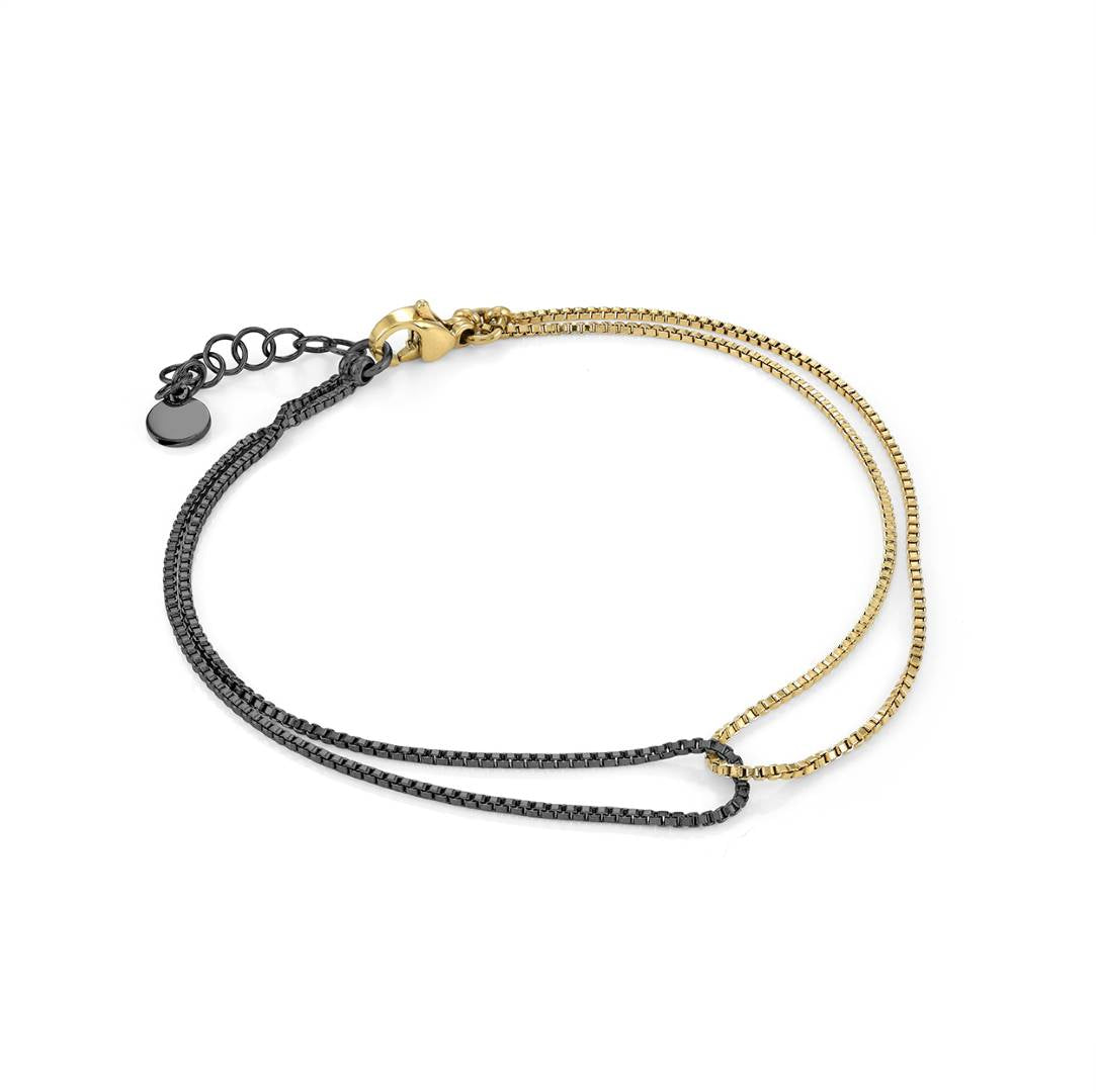 Double 1mm Box-Link Bracelet
