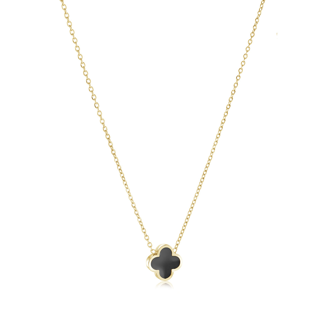 10mm Color-Enamel Lucky-Clover Necklace