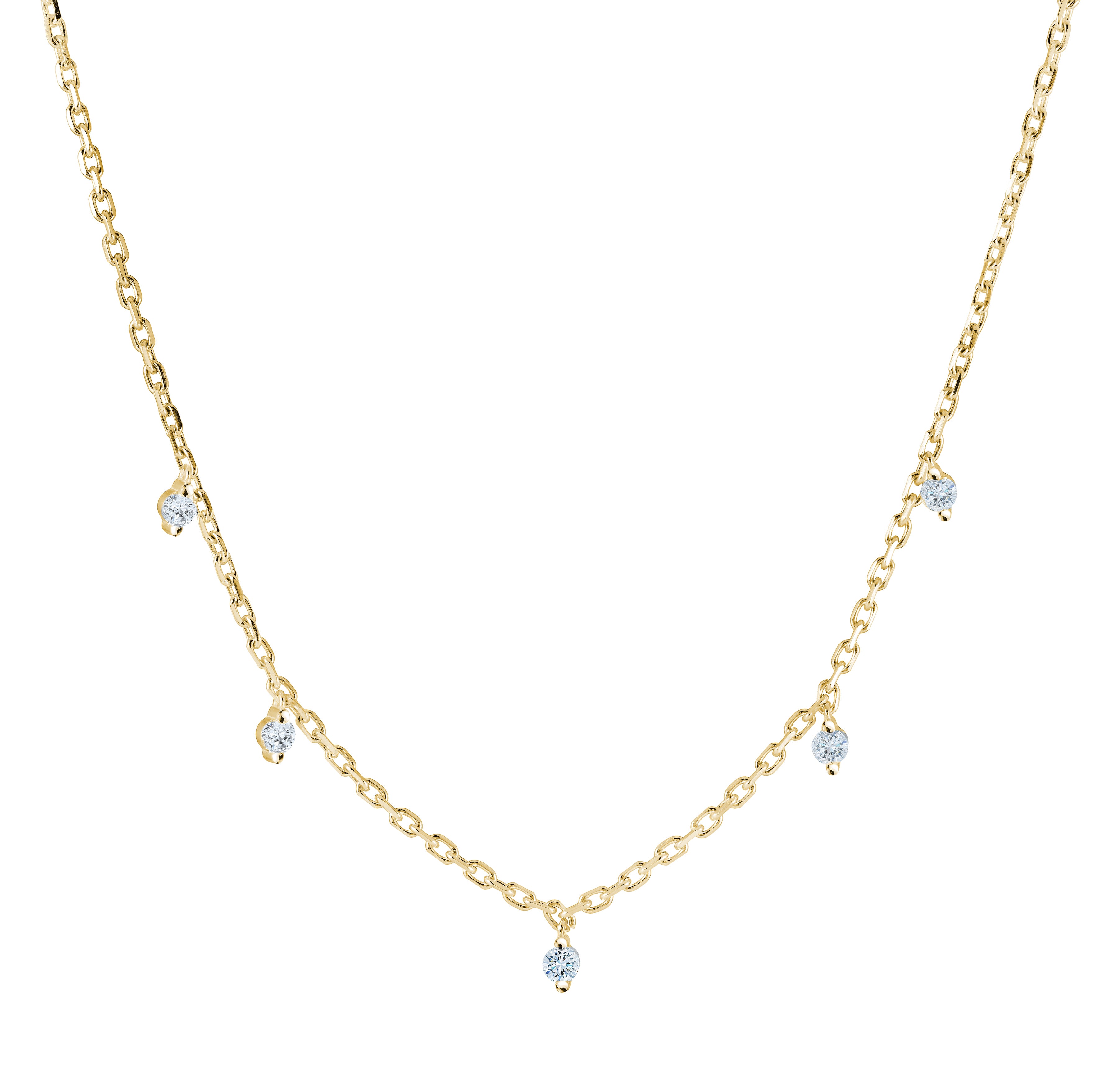 Royal Drop Cz Chain Necklace