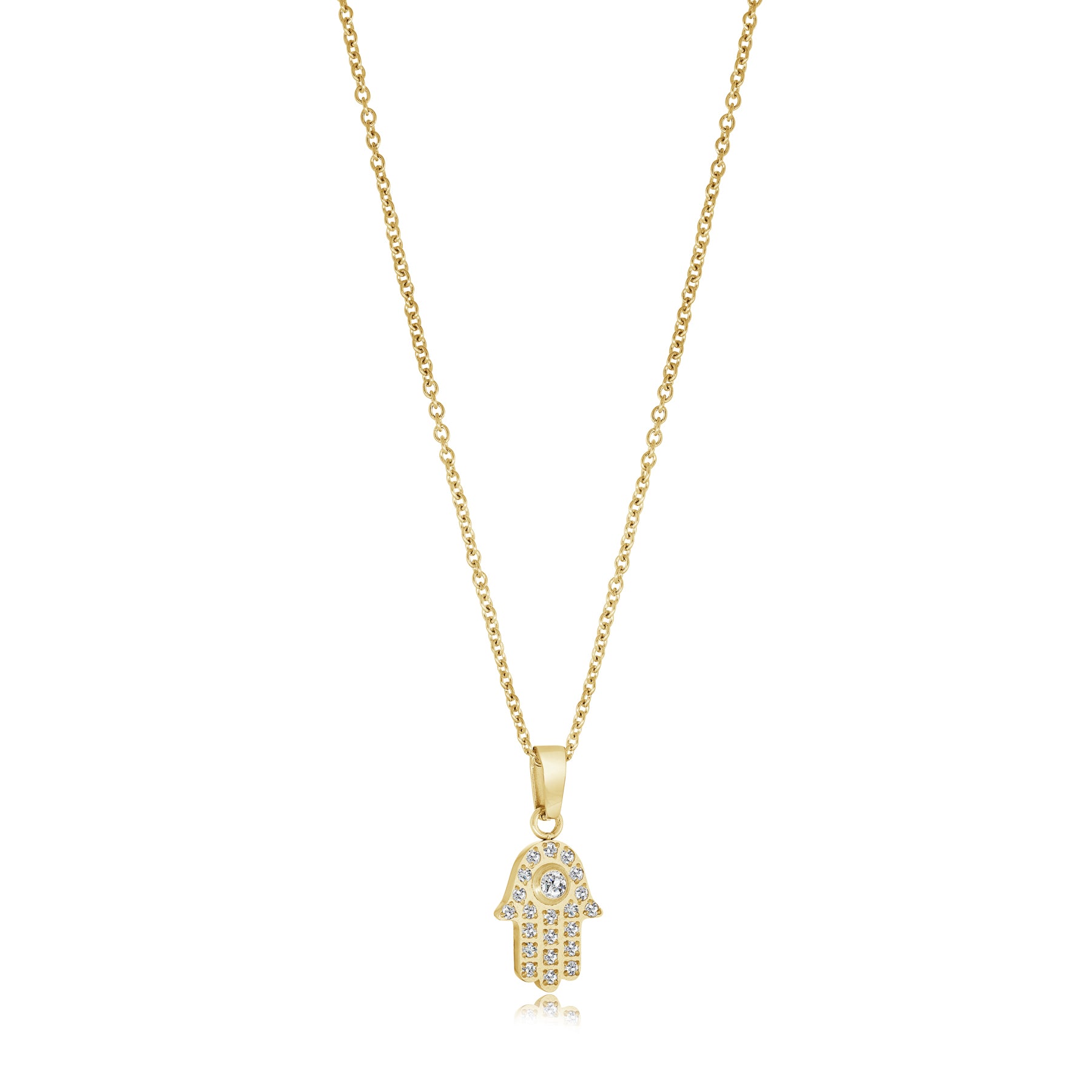 Hamsa Cz Pendant Necklace