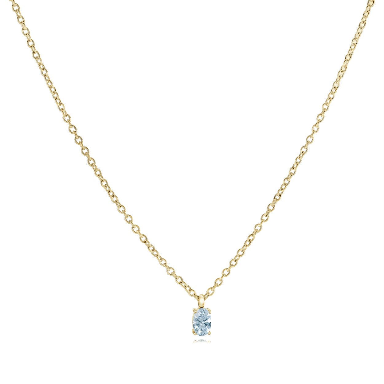 4mm Oval Cz Necklace
