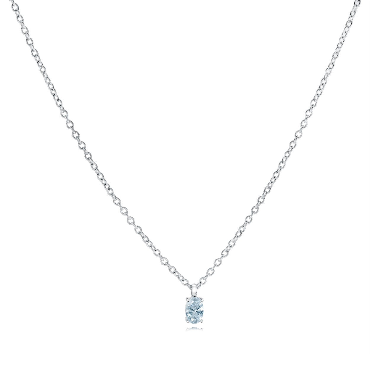 4mm Oval Cz Necklace