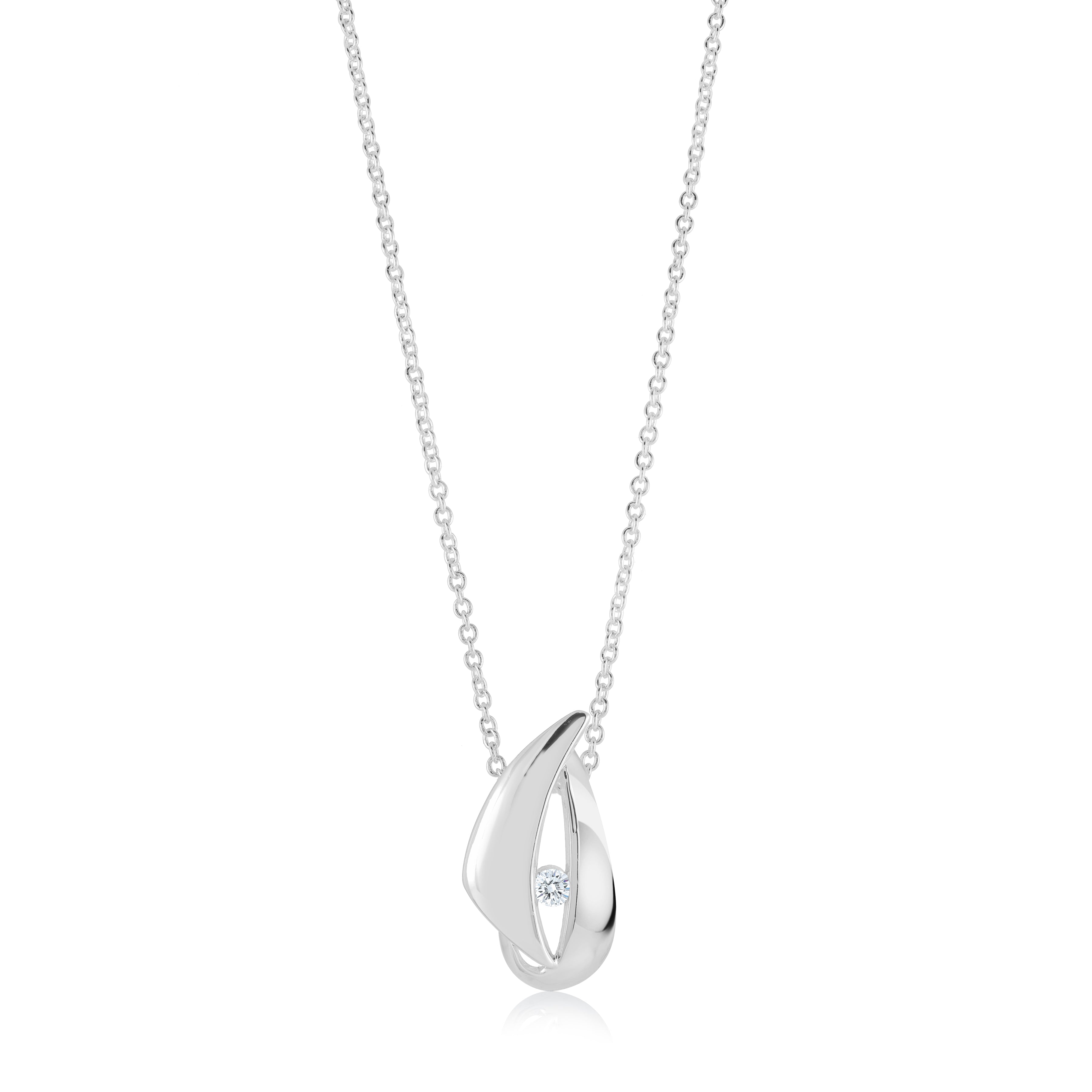 Enclosed Cz Pendant Necklace
