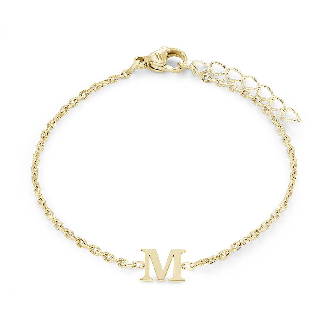 Block Initial Bracelet