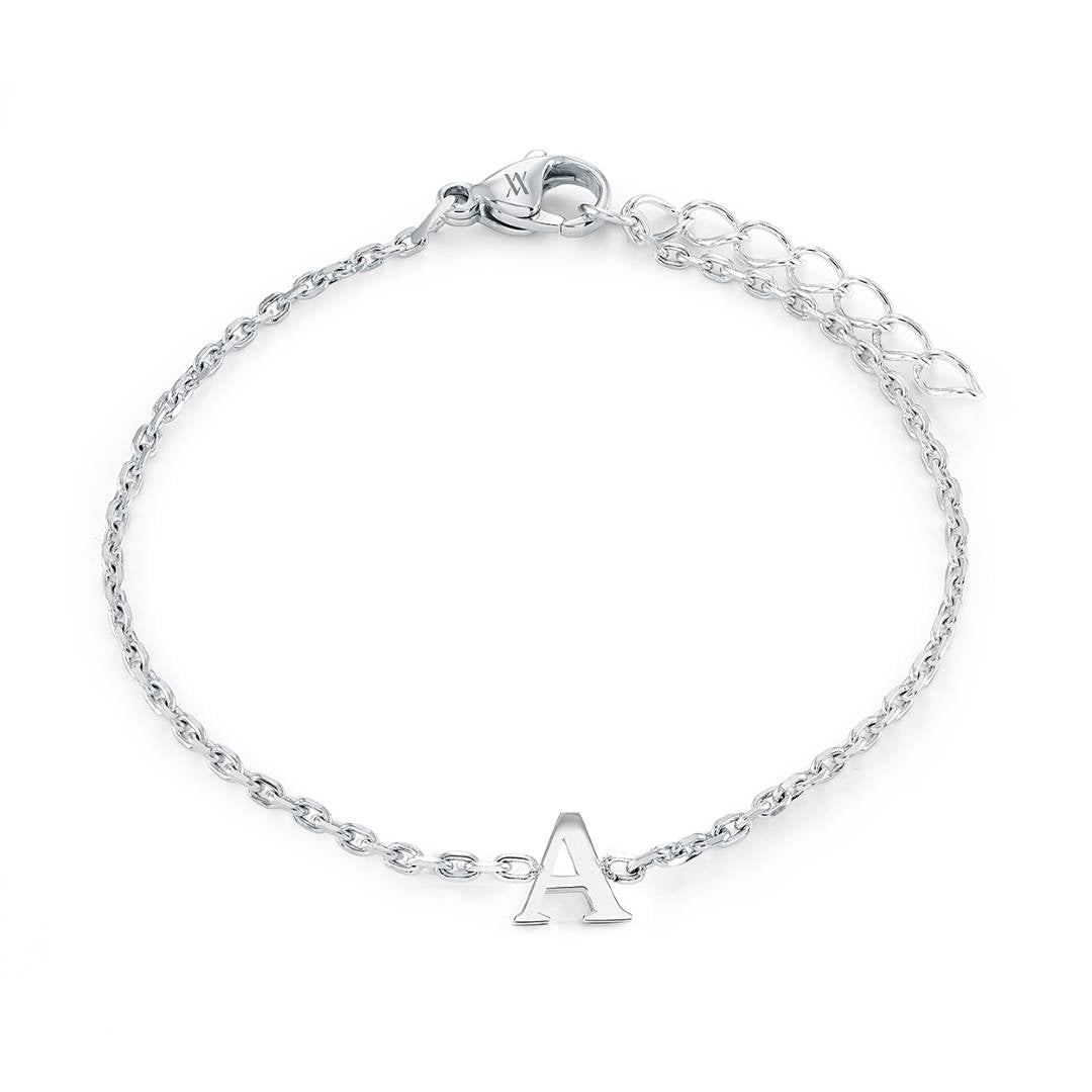 Block Initial Bracelet