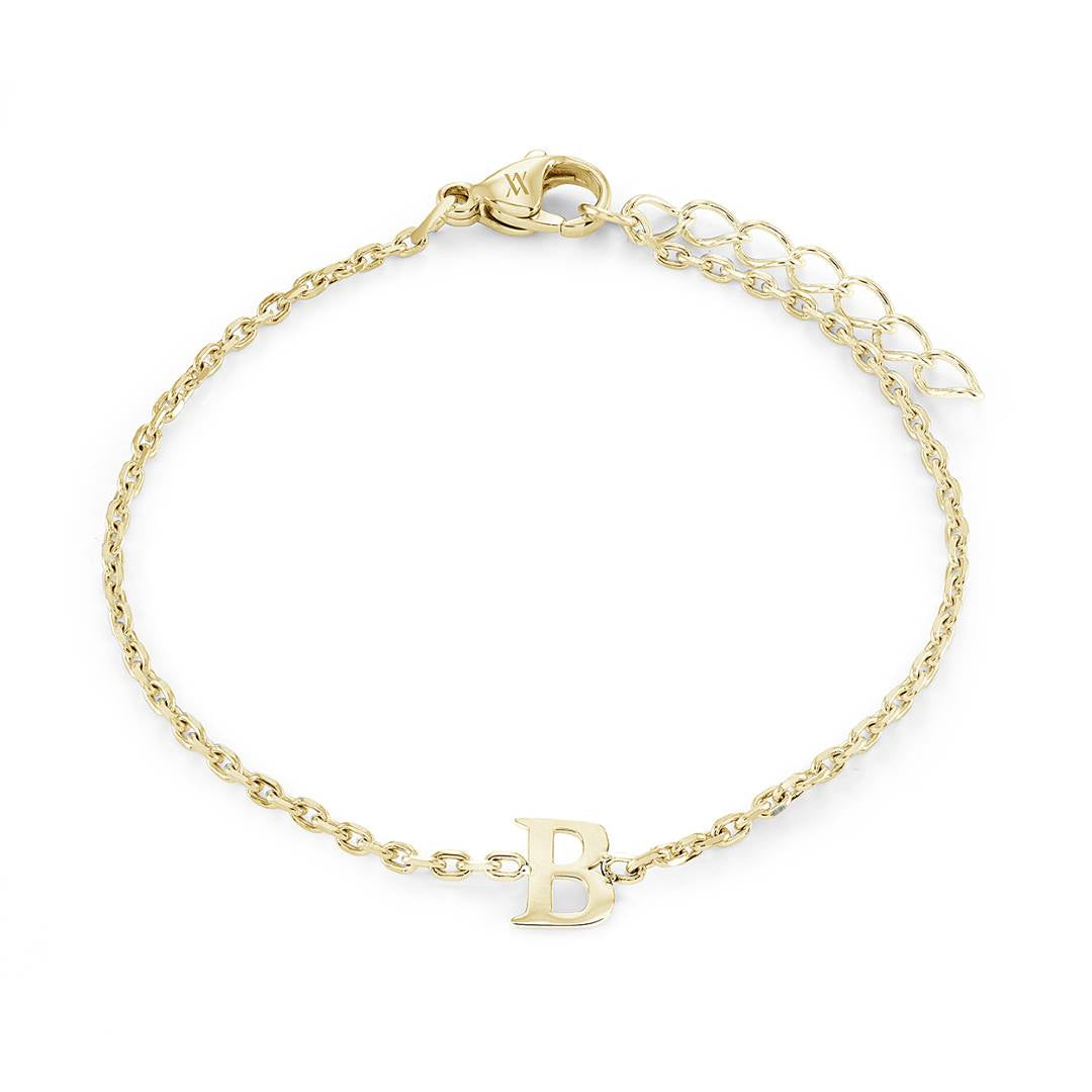 Block Initial Bracelet