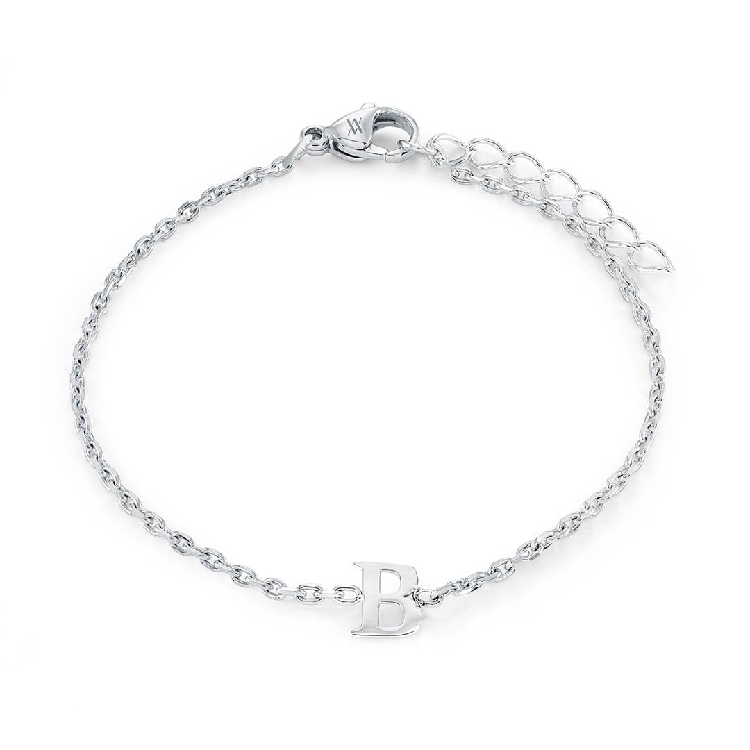 Block Initial Bracelet
