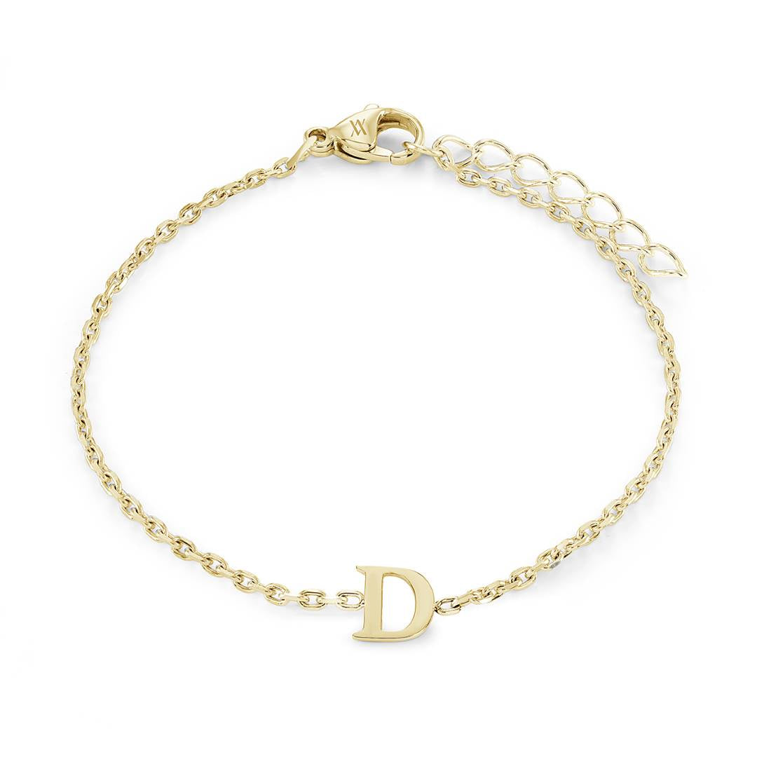 Block Initial Bracelet