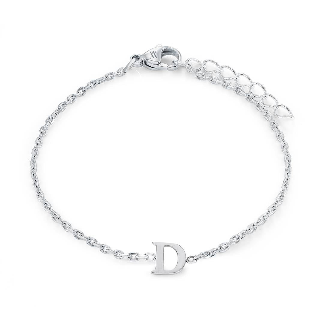 Block Initial Bracelet