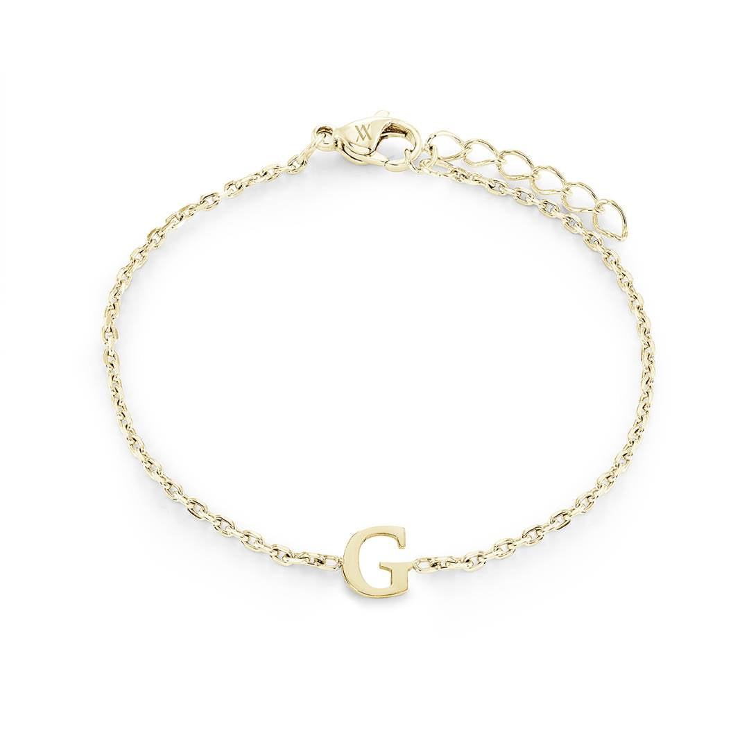 Block Initial Bracelet