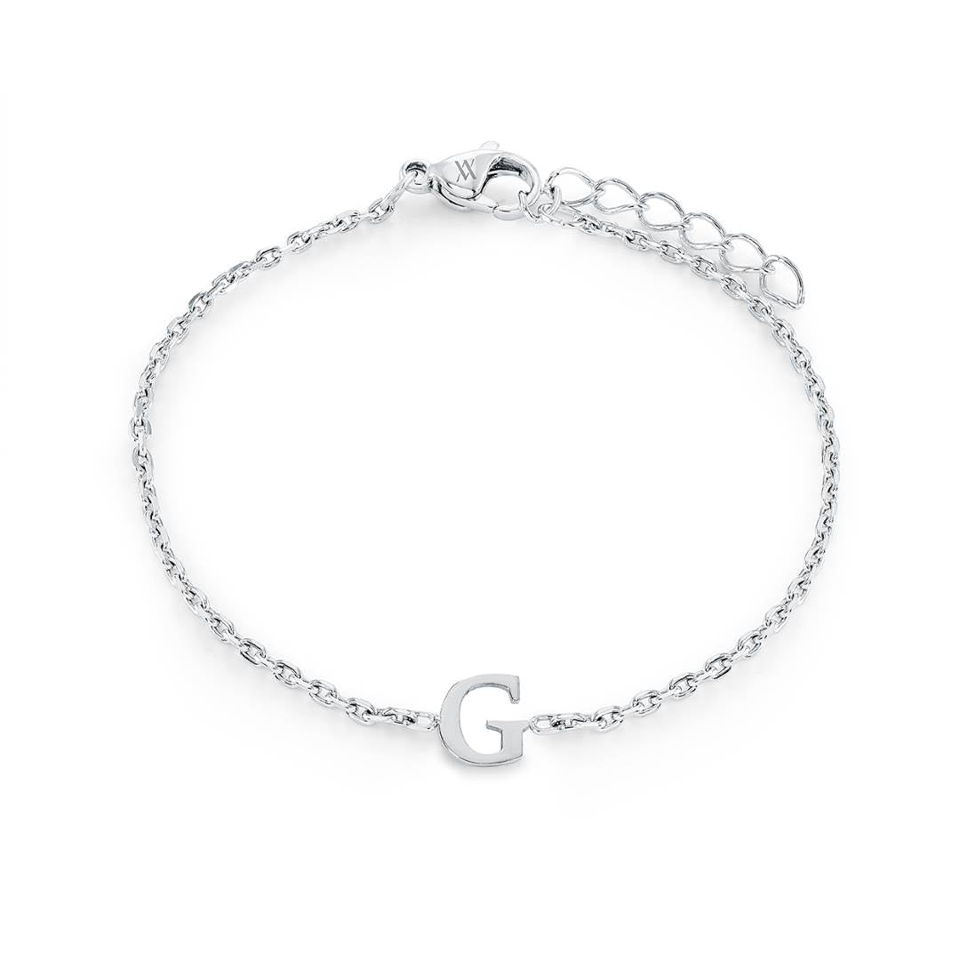 Block Initial Bracelet
