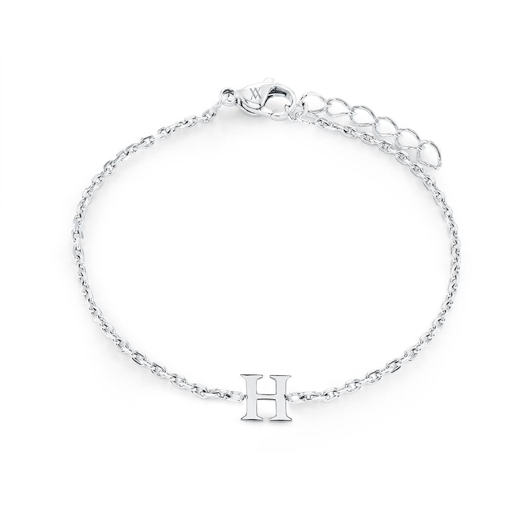Block Initial Bracelet