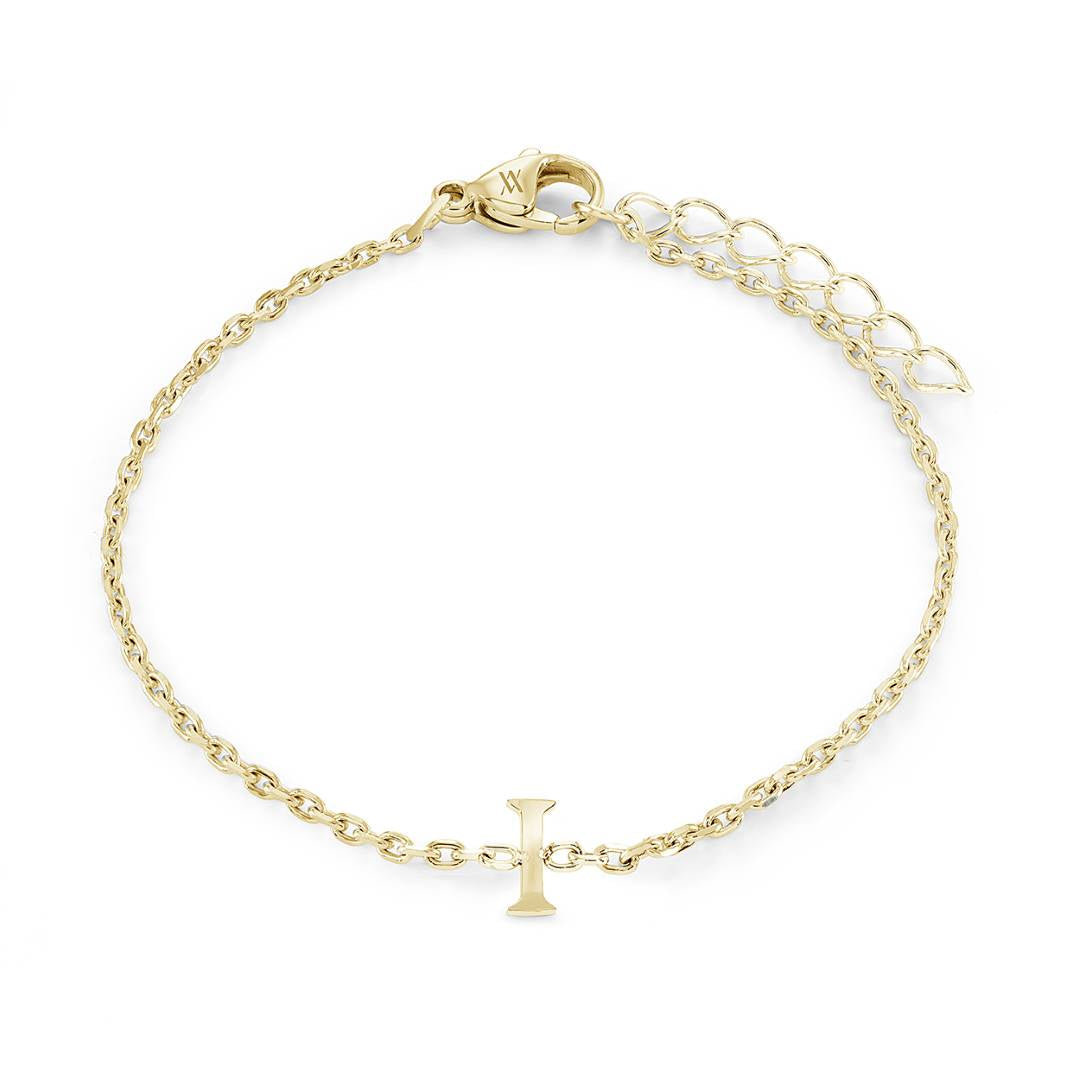 Block Initial Bracelet