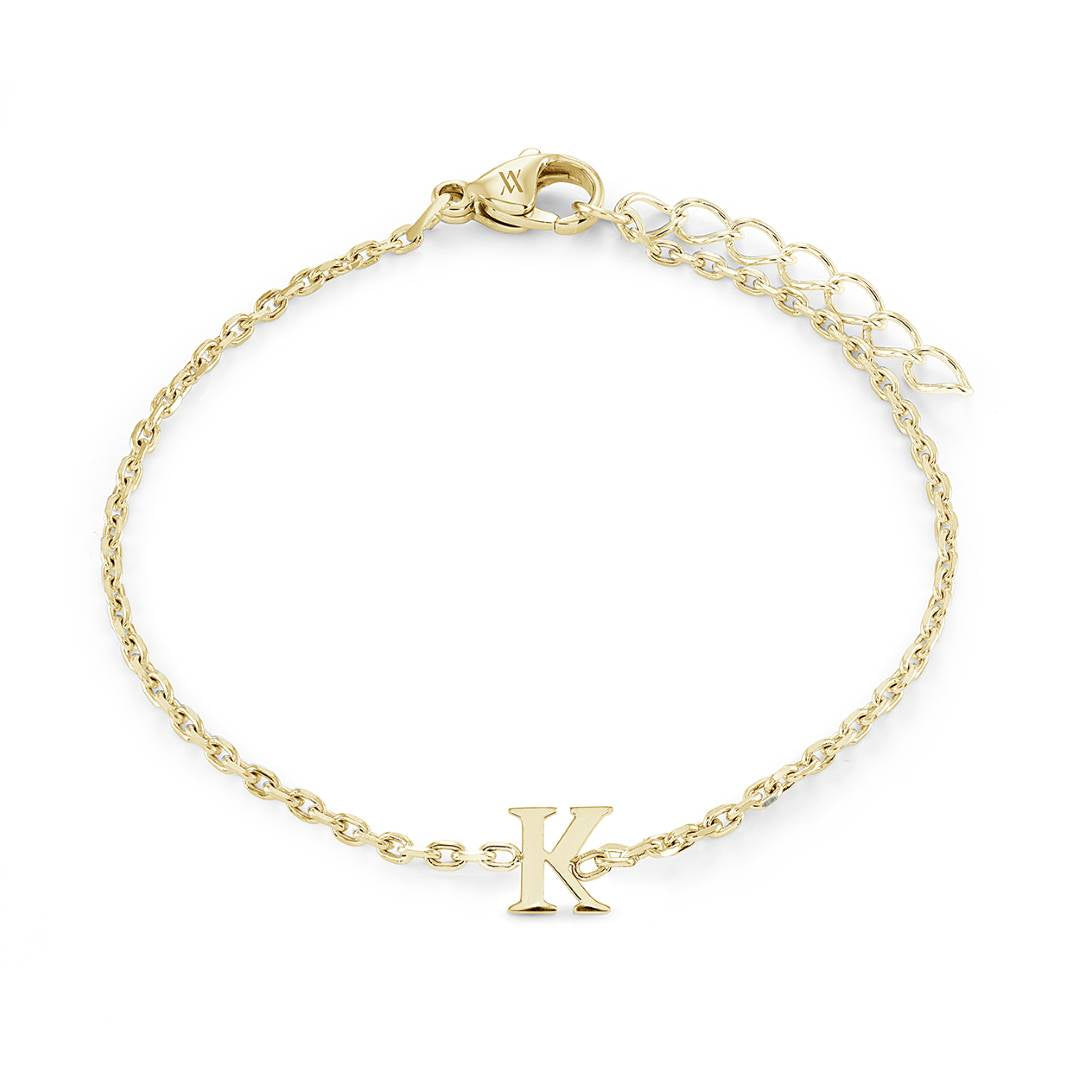 Block Initial Bracelet