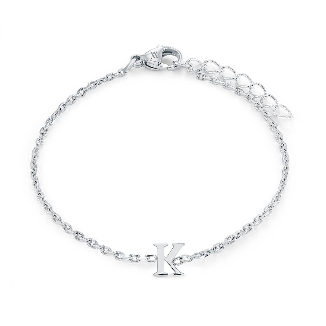 Block Initial Bracelet