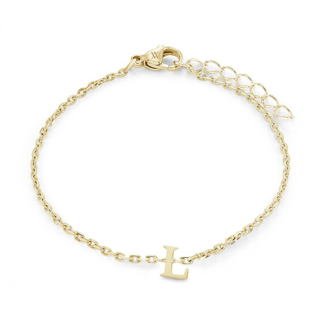 Block Initial Bracelet