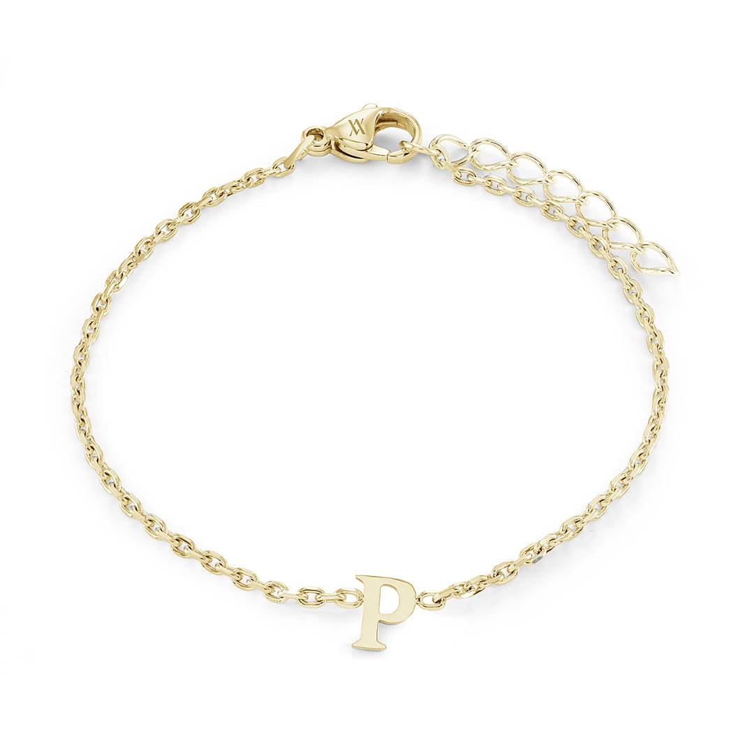 Block Initial Bracelet