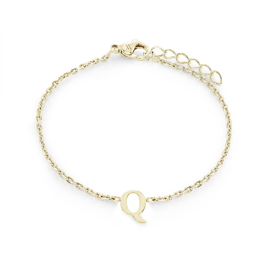 Block Initial Bracelet