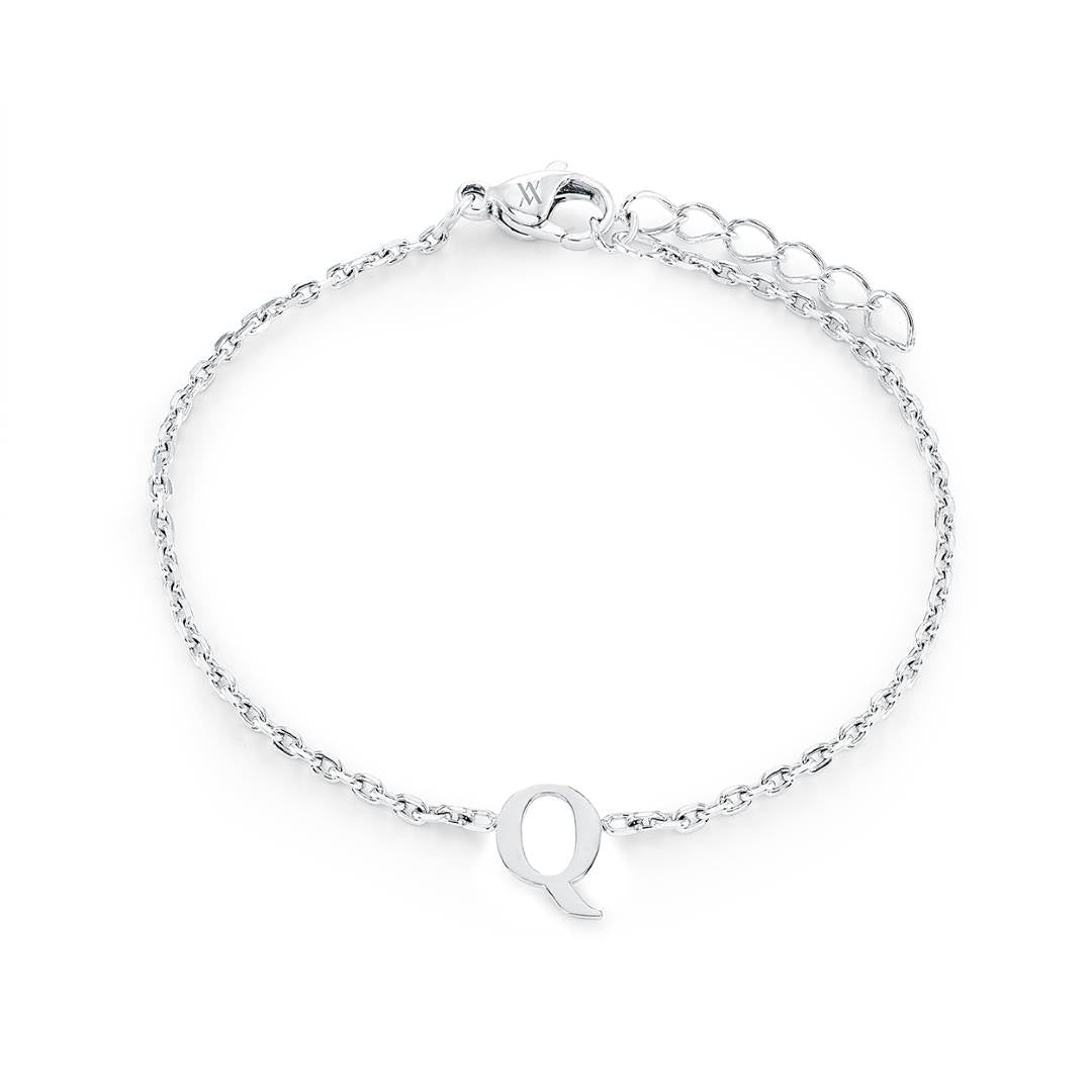Block Initial Bracelet