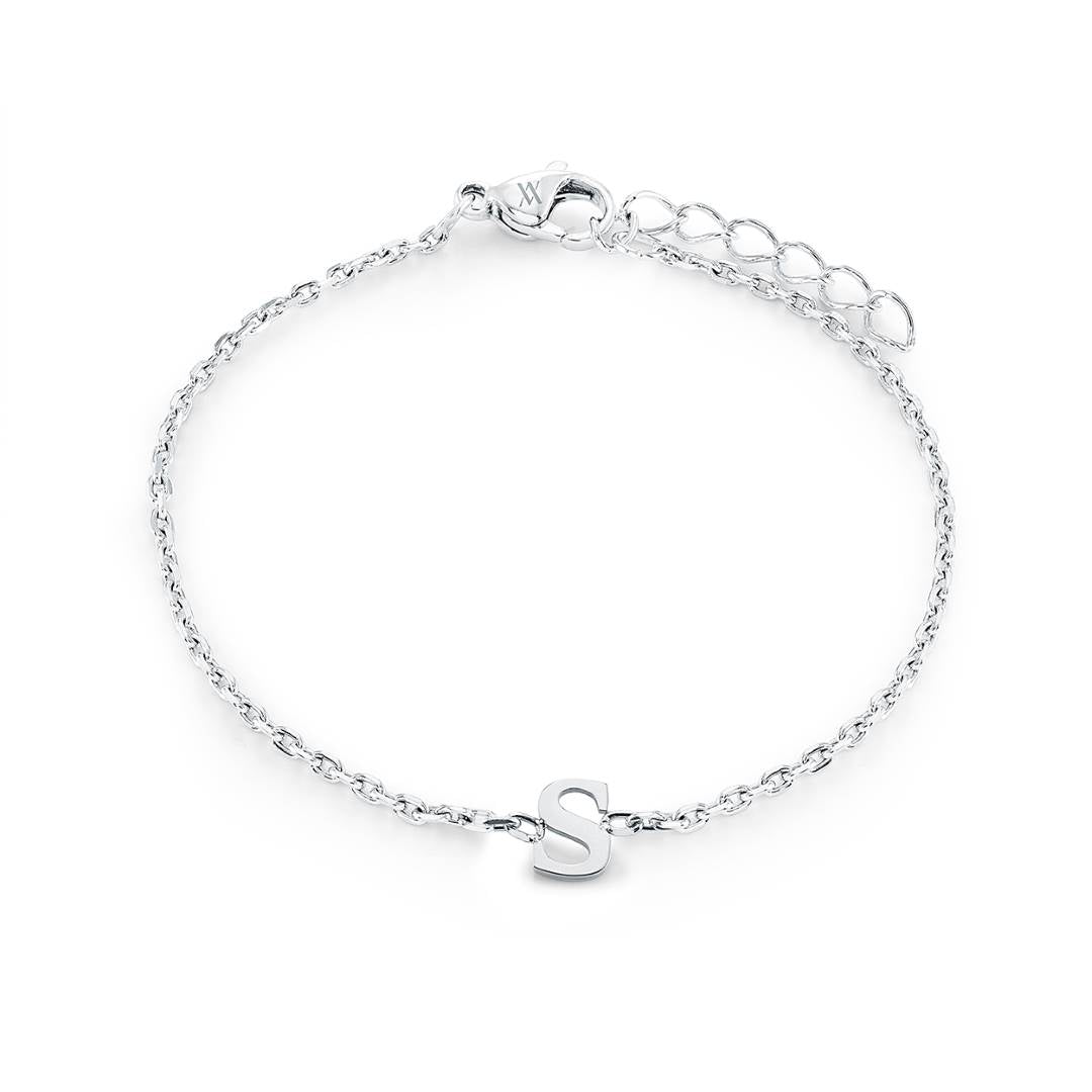 Block Initial Bracelet
