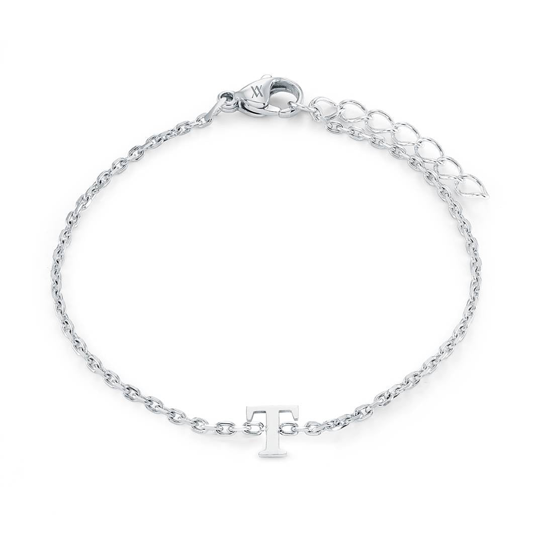 Block Initial Bracelet
