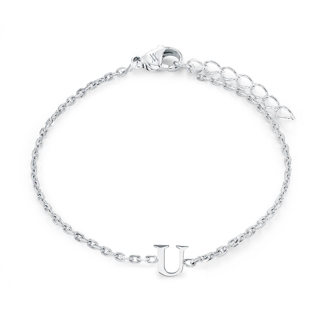 Block Initial Bracelet
