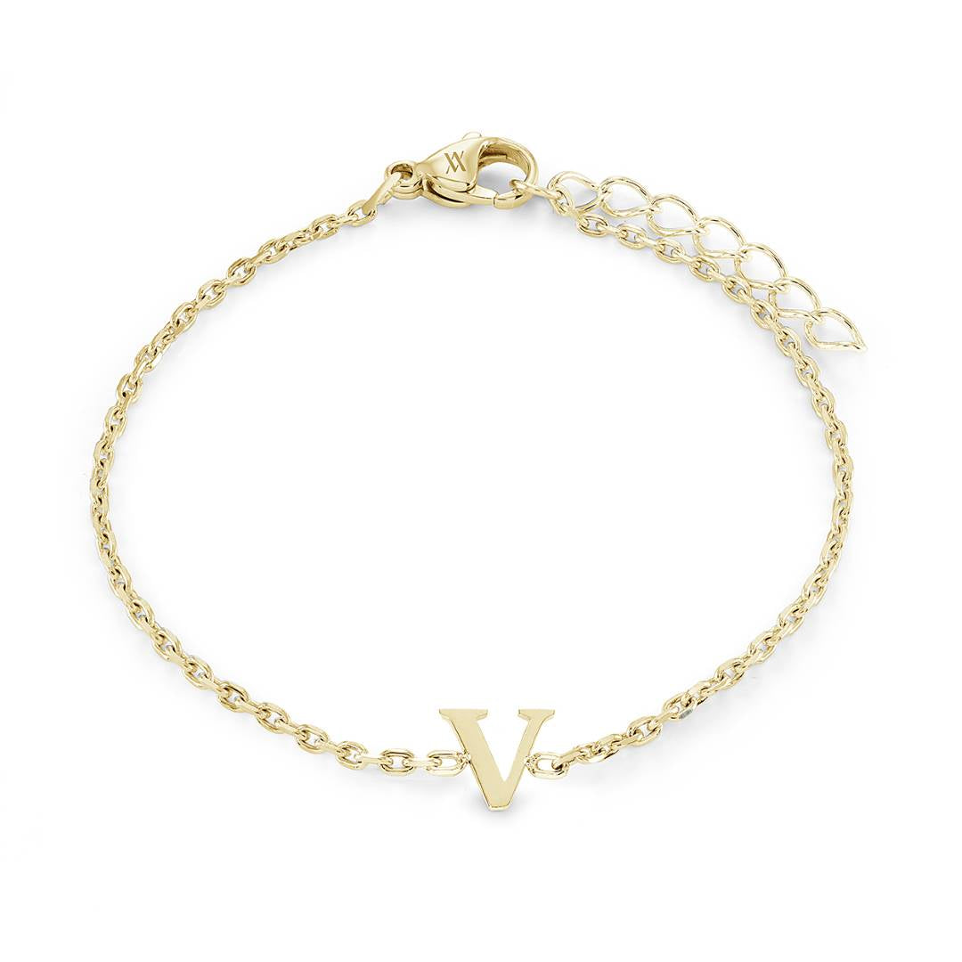 Block Initial Bracelet