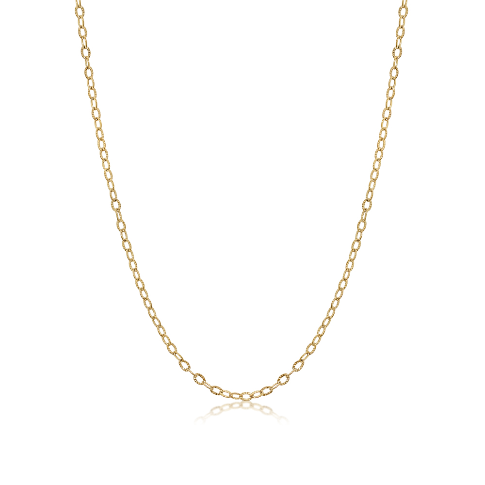 Diamond Cut Rollo Chain Necklace